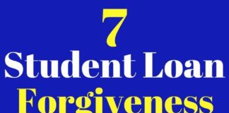 Educational infographic : 7 Student Loan Forgiveness Programs Funded by the Government