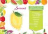 Food infographic – Infographic with nutritional facts for fruits on a white base….