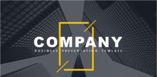Business infographic : Yellow company report presentation template