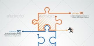 Business infographic : Minimal Infographic Template With Puzzle(2 Colors) #design Download: graphicrive…