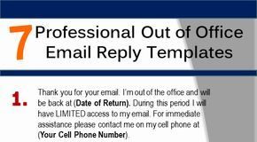 Digital Marketing : Here are 7 Professional Out of Office Email Reply Templates that you can use…