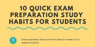 Educational infographic : 10 exam preparation study tips for students – infographic