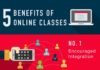 Educational infographic : 5 Benefits to Attending Classes Online Infographic