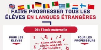 Educational infographic : Faire progresser tous les élèves en langues étrangères