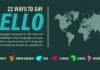 Educational infographic : How To Say Hello In 21 Different Languages