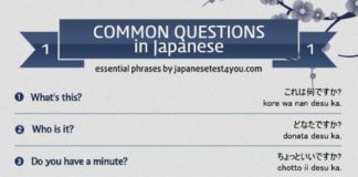 Educational infographic : Infographic: Common Questions in Japanese Part 1