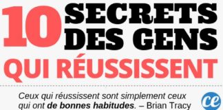 Educational infographic : Les 10 Secrets Des Gens Qui Réussissent Tout Dans Leur Vie.