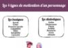 Educational infographic : Les 4 types de motivation d'un personnage