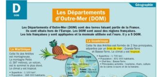 Educational infographic : Les Départements d’Outre-Mer (DOM)