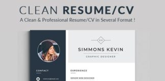Educational infographic : #Resume Word #Template / #CV Template with super clean and modern look. Clean Re…