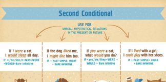 Educational infographic : Second Conditional. English Grammar. Infographic. Prepared by Ira Salo, designed…