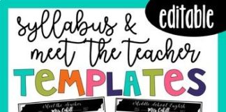 Educational infographic : Syllabus and Meet the Teacher Editable Infographic Templates Bundle