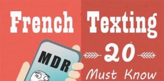 Educational infographic : infographic French texting: 20 must know common text abbreviations