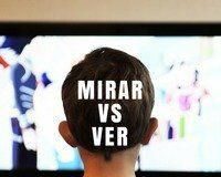 Educational infographic : infographic-difference-mirar-ver-grammar-spanish