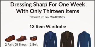 Fashion infographic : 13 Item Interchangeable Wardrobe Infographic – One Week Outfit Plan Infographic