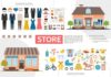 Fashion infographic : Fashion infographic : Flat Clothing And Kids Shops Infographics #Clothing, #Flat, #Kids, #Infographics