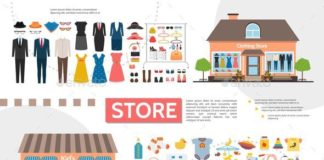 Fashion infographic : Fashion infographic : Flat Clothing And Kids Shops Infographics #Clothing, #Flat, #Kids, #Infographics