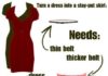 Fashion infographic : How to turn a dress into a skirt.