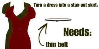 Fashion infographic : How to turn a dress into a skirt.