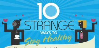 Food infographic – 10 Strange Ways to Stay Healthy – [Infographic