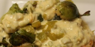 Food infographic – 21 Day Fix friendly Chicken w/ Queso Sauce. The best use EVER for your blue cont…