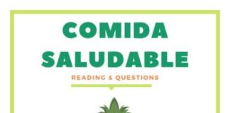 Food infographic – Comida saludable: Spanish Healthy Food Reading and Questions