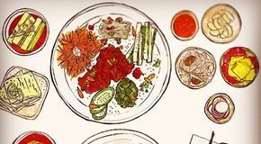 Food infographic – Food infographic – The sheer #joy of an #oriental #platter an #odyssey of opulent #flavours #greens…