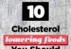 Food infographic – Top 10 Cholesterol Lowering Foods You Should Be All Up In