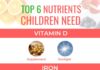 Food infographic – Top 6 nutrients for children and their food sources