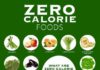 Food infographic – Zero Calorie Food Chart. Topic: diet, weight loss, paleo, nutrition, fruits, veg…