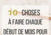 Management : Organisation : 10 choses à faire au début de chaque mois