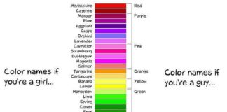 Psychology : Sea 19: Infographic: Color Names Of Females VS Males……