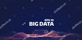 Science infographic – 3d wave points fractal grid. Futuristic science infographic. Sound visualization…