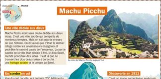 Science infographic – Educational infographic : Machu Picchu
