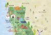 Travel infographic – California Illustrated Map – California Print – California Map Poster