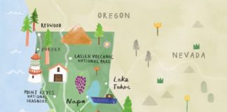 Travel infographic – California Illustrated Map – California Print – California Map Poster