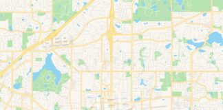 Travel infographic – Empty vector map of Apple Valley, Minnesota, United States of America