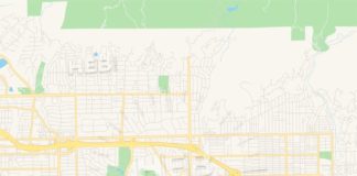 Travel infographic – Empty vector map of Arcadia, California, USA