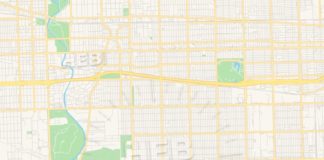 Travel infographic – Empty vector map of Berwyn, Illinois, USA