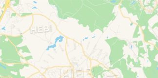 Travel infographic – Empty vector map of Bowie, Maryland, USA