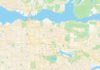 Travel infographic – Empty vector map of Burnaby, British Columbia, Canada