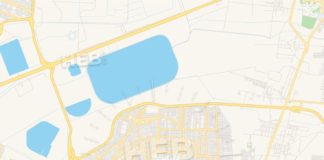 Travel infographic – Empty vector map of Chimalhuacán, México, Mexico