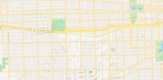 Travel infographic – Empty vector map of Cicero, Illinois, USA