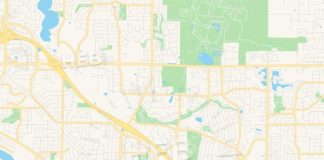 Travel infographic – Empty vector map of Coon Rapids, Minnesota, USA