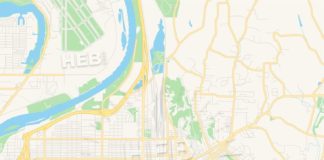 Travel infographic – Empty vector map of Council Bluffs, Iowa, USA