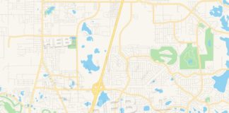 Travel infographic – Empty vector map of Deltona, Florida, USA