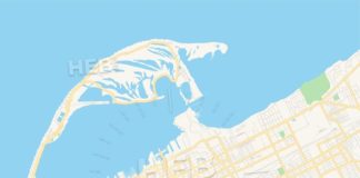 Travel infographic – Empty vector map of Erie, Pennsylvania, USA