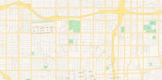 Travel infographic – Empty vector map of Gardena, California, USA