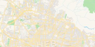 Travel infographic – Empty vector map of Guadalajara, Jalisco, Mexico
