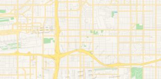 Travel infographic – Empty vector map of Hawthorne, California, USA